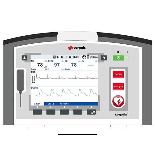 corpuls1 REALITi360 için Hasta Monitör Ekranı Simülasyonu, 8000966, AED Eğitmenleri