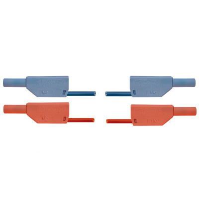Bir çift Deney Güvenlik Kablosu, 75 cm, mavi, kırmızı, 1017718 [U13816], Deney kablosu